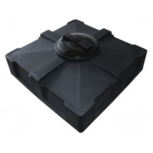 Бак для душа 200 л (пластик, черный) с лейкой и краном